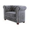 CHESTERFIELD-SESSEL Lauren Grau Samt - Braun/Grau, Holz/Textil (94/72/86cm) - S-Style Möbel