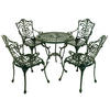 BISTROSET Boulder - Jugendstil - 5-teilig, Aluguss antik dunkelgrün - Grün, Metall - TPFGarden