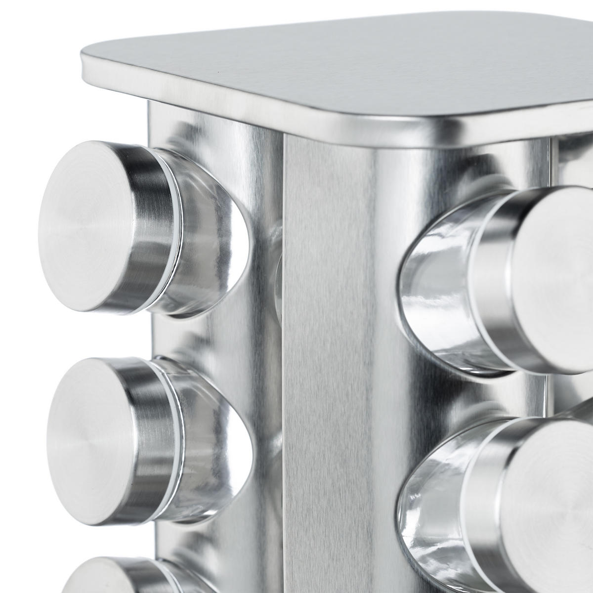 GEWÜRZKARUSSELL - Silberfarben, Glas/Metall (19/34/19cm) - Relaxdays