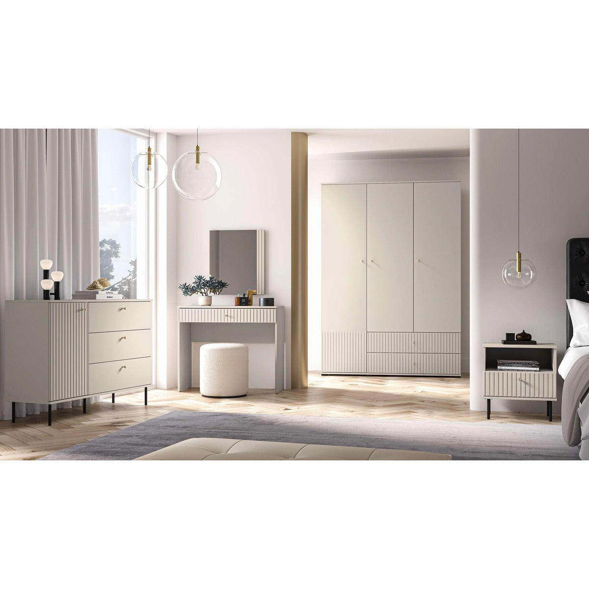 SCHLAFZIMMER Set 5-tlg. Sophie – Kaschmir - Kaschmir, Holzwerkstoff (120/85/40cm) - hi-markt