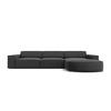 ECKSOFA rechts Jodie aus Samt grau 4 Sitzplätze - Grau, Textil (166/284cm) - Micadoni