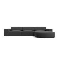 ECKSOFA rechts Jodie aus Samt grau 4 Sitzplätze - Grau, Textil (166/284cm) - Micadoni
