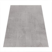 TEPPICH Kurzflor waschbar Unifarben Struktur Wohnzimmer schmutzabweisend Grau Rechteckig 80x150 - Grau, Textil (80/150cm) - KADIMA DESIGN