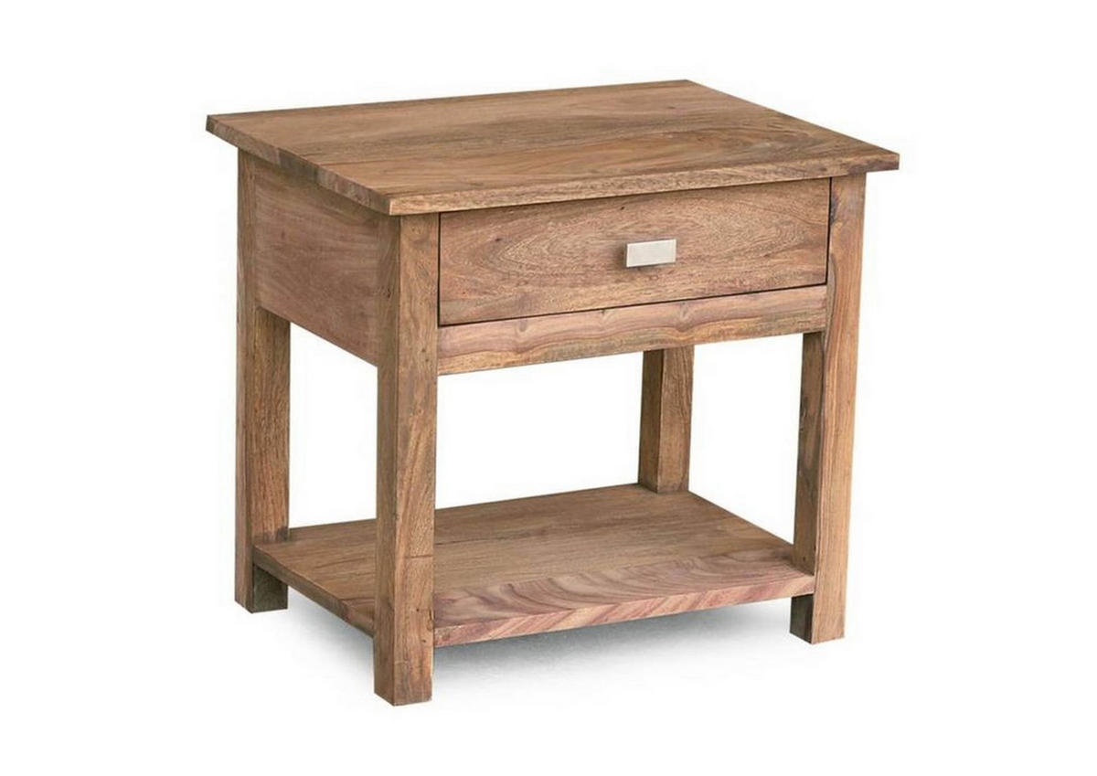 NACHTTISCH Sheesham 50x35x45 braun geölt NATURE BROWN #91 - Braun, Holzwerkstoff (50/45/35cm)