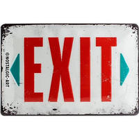 BLECHSCHILD 20/30 cm Achtung Exit - Multicolor, Metall (30/20/0.2cm) - Nostalgic-Art