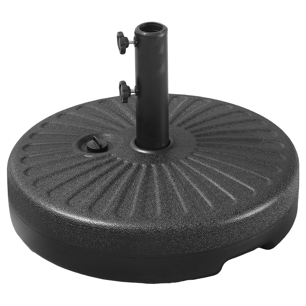 SONNENSCHIRMFUSS Brest Schwarz Ø56 × H 35,5cm - Schwarz, Kunststoff (56/56cm) - Happy Garden