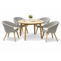 GARTEN-SITZGRUPPE Varna 5-teilig Gartenmöbel-Set - Braun, Holz - DELUKE