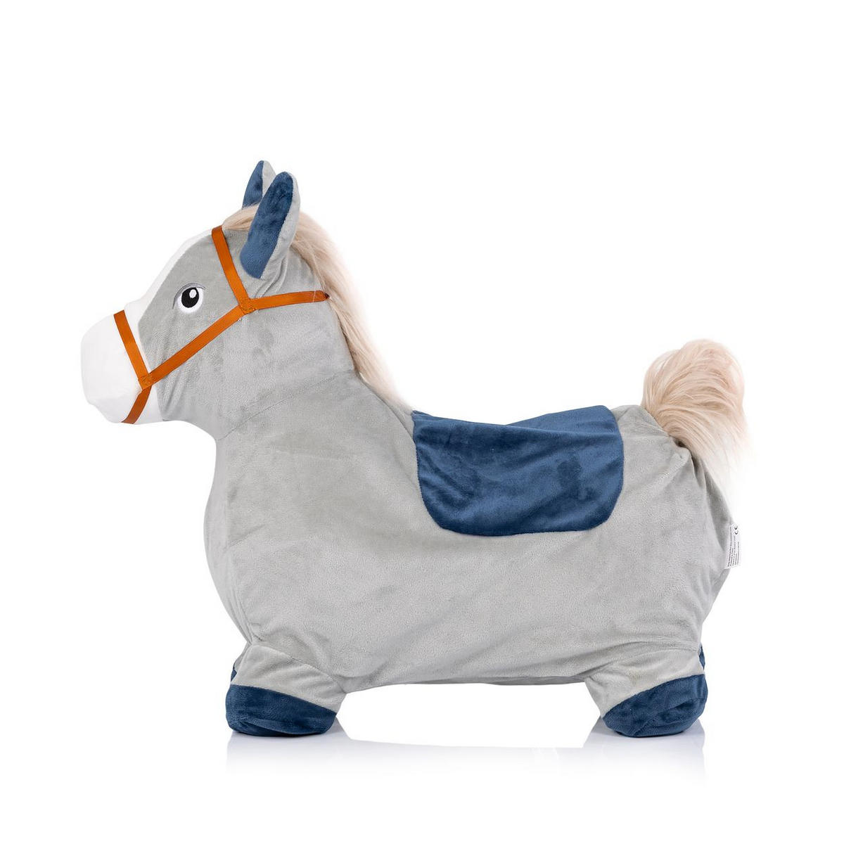 HÜPFSPIELZEUG Hüpftiere blau Musik, Geräusche, aufblasbar, Plüschbezug, ab 12 Monate, bis 50 kg - Grau, Textil (27/57/50cm) - Chipolino