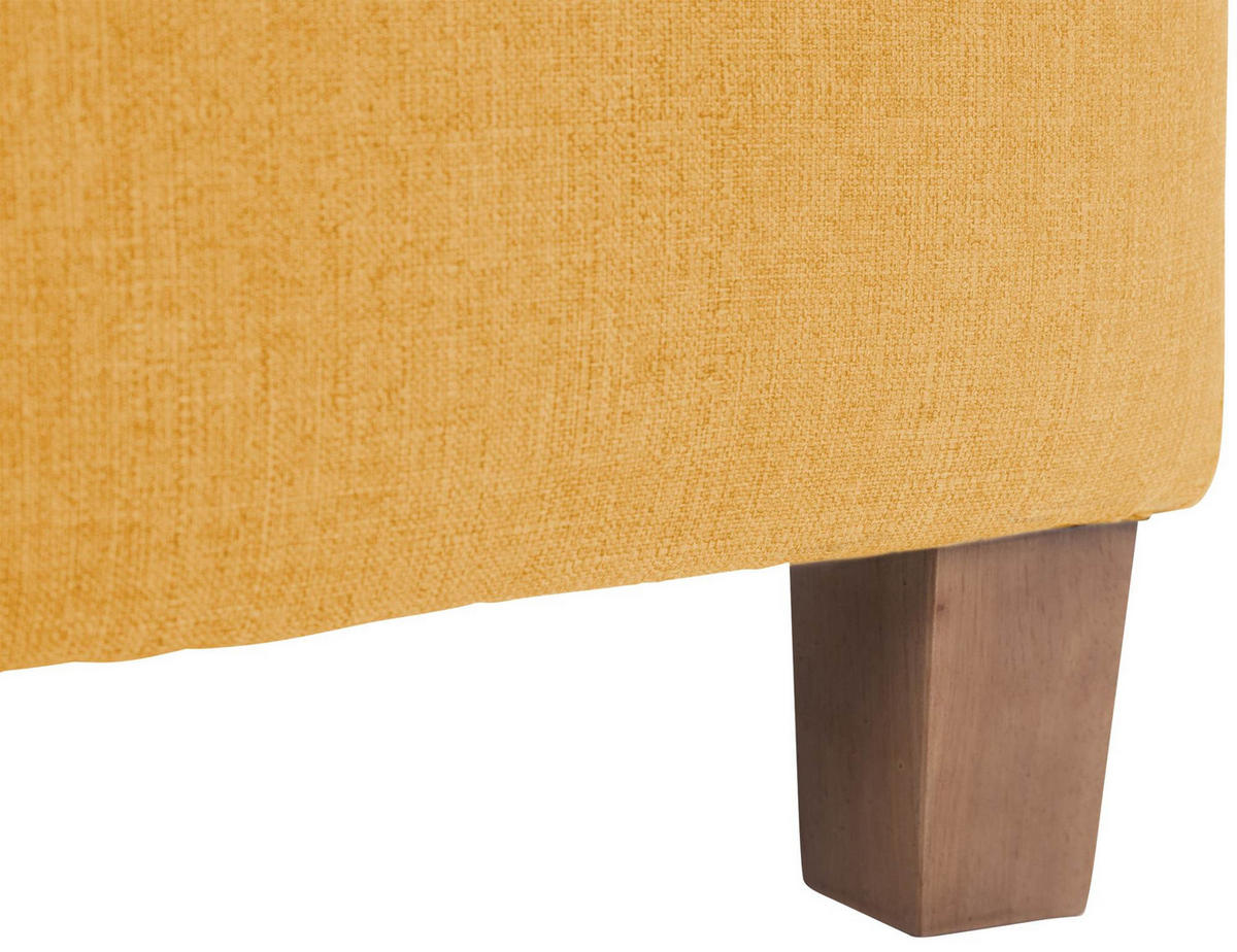 SITZWÜRFEL eckig 45/45/46 cm Stoff gelb - Gelb/Naturfarben, Holz/Textil (45/46/45cm) - CLP