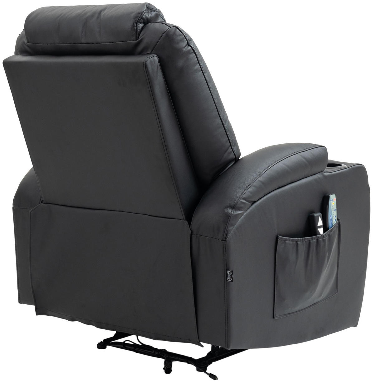 SESSEL Echtleder schwarz - Schwarz, Leder/Metall (83/105/94cm) - CLP