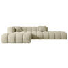 ECKSOFA Ottomane Links OLEA-L2 - 289x176x71 cm Beige Bouclé - Beige/Schwarz, Holzwerkstoff/Kunststoff (190/309cm) - ALTDECOR