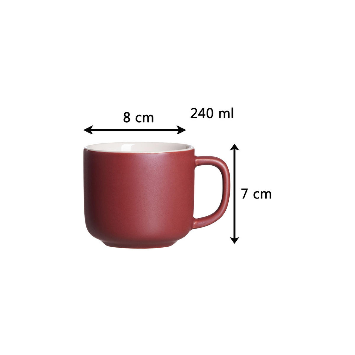 KAFFEETASSEN MIT UNTERTASSEN Jasper Beere 240 ml 4er Set - Beere, Keramik (15/9/15cm) - Ritzenhoff Breker