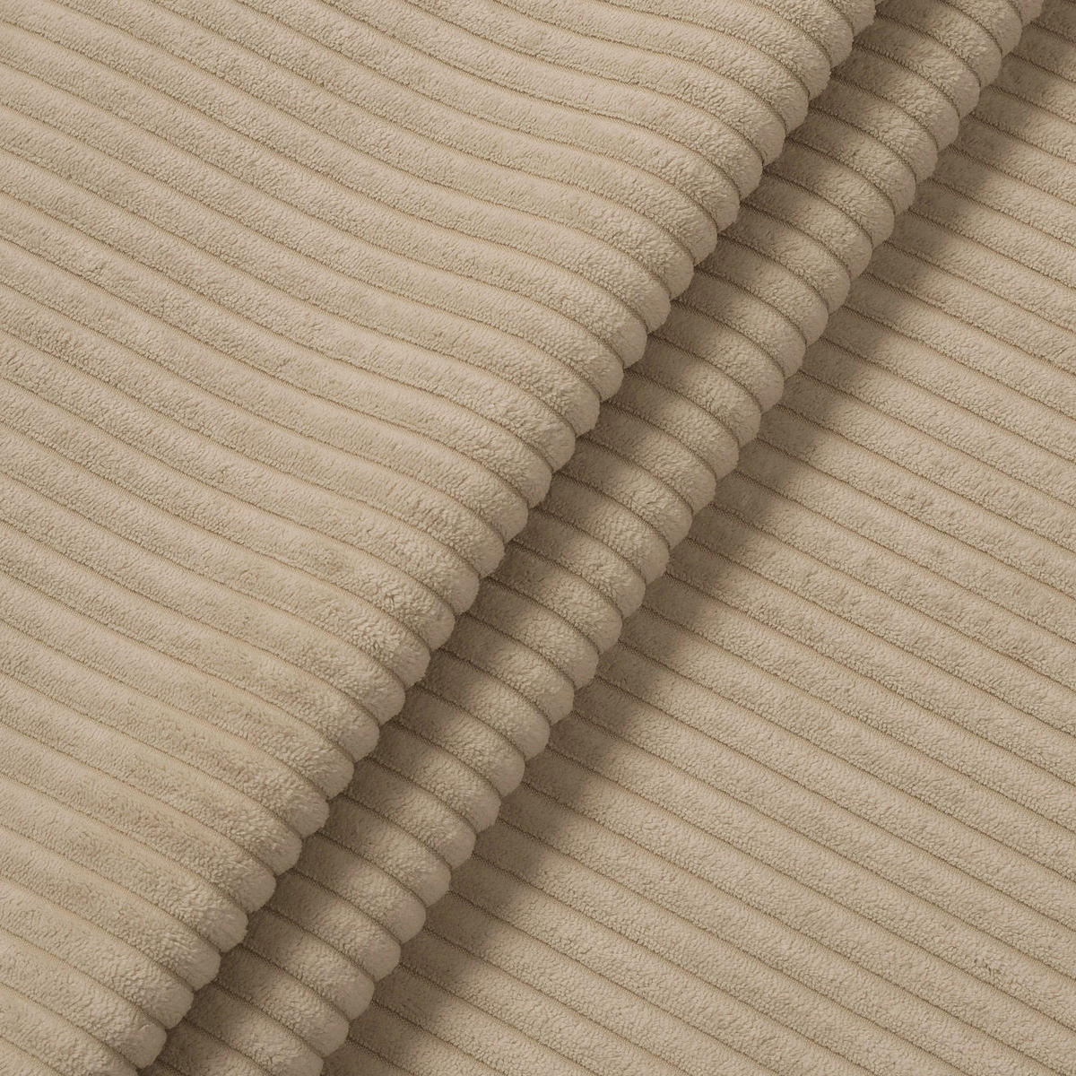 SOFA beige Cord 276 cm, Ecksofa 4-Sitzer, L-Sofa Ottomane rechts - Beige/Schwarz, Holz/Textil (276/183cm) - Inn.Furn