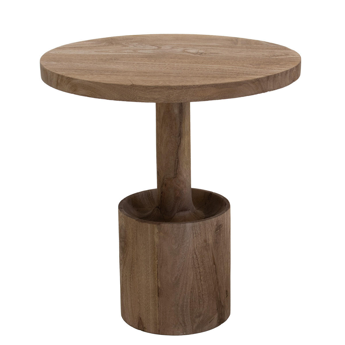 BEISTELLTISCH aus Holz 45 cm rund, natürlich - Braun, Holz (45/45/45cm) - Giga Meubel
