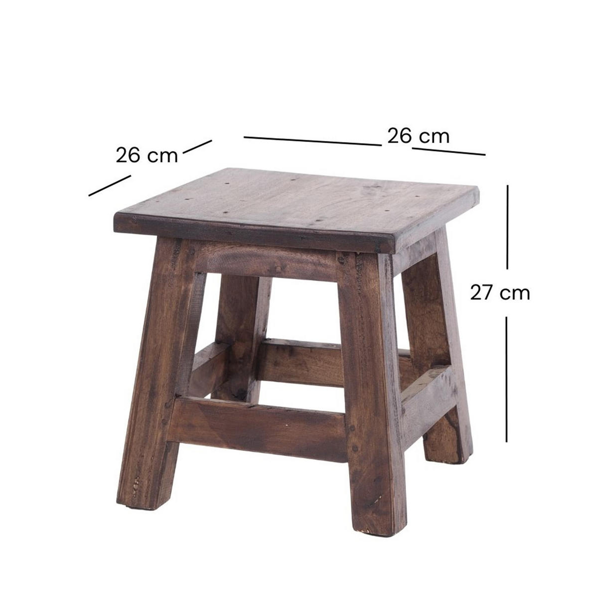 FUSSHOCKER PALO Mahagoni Recyclingholz 03 dunkelbraun - Dunkelbraun, Holz (26/27/26cm) - DESIGN DELIGHTS