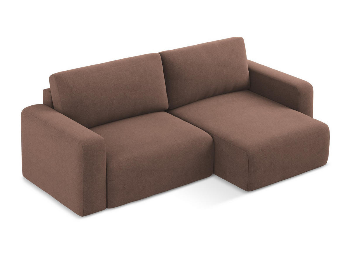 ECKSOFA mit Schlaffunktion rechts Strukturstoff Stoff Pink - Pink/Hellrosa, Kunststoff/Textil (244/149cm) - Makamii
