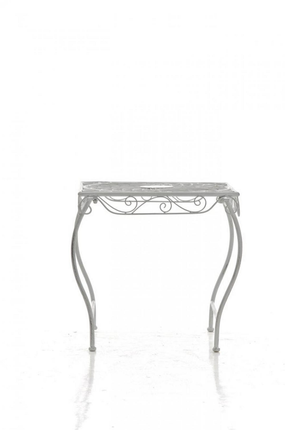 GARTENTISCH eckig 49/45/46 cm Metall Antik Weiß - Weiß, Metall (45/49/46cm) - CLP