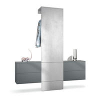GARDEROBE Carlton Paneel in Beton Oxid Optik - Hellgrau, Holzwerkstoff (157/193/35cm) - Vladon