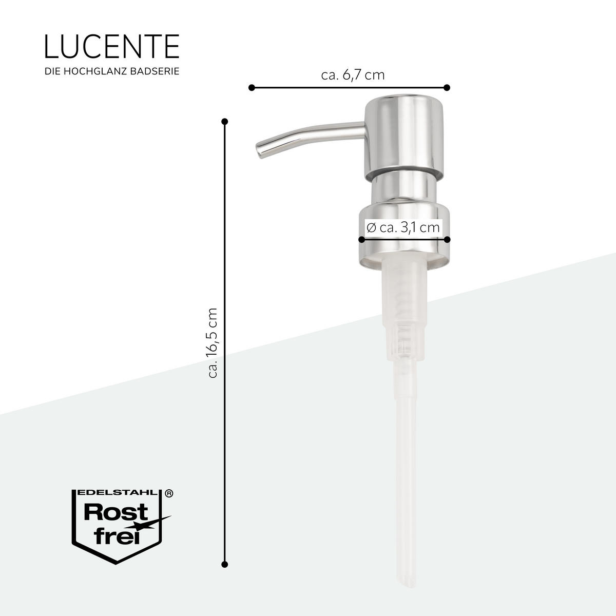 SEIFENSPENDERKOPF 2er Set LUCENTE - Chromfarben, Metall (6.7/16.5/3.1cm) - bremermann