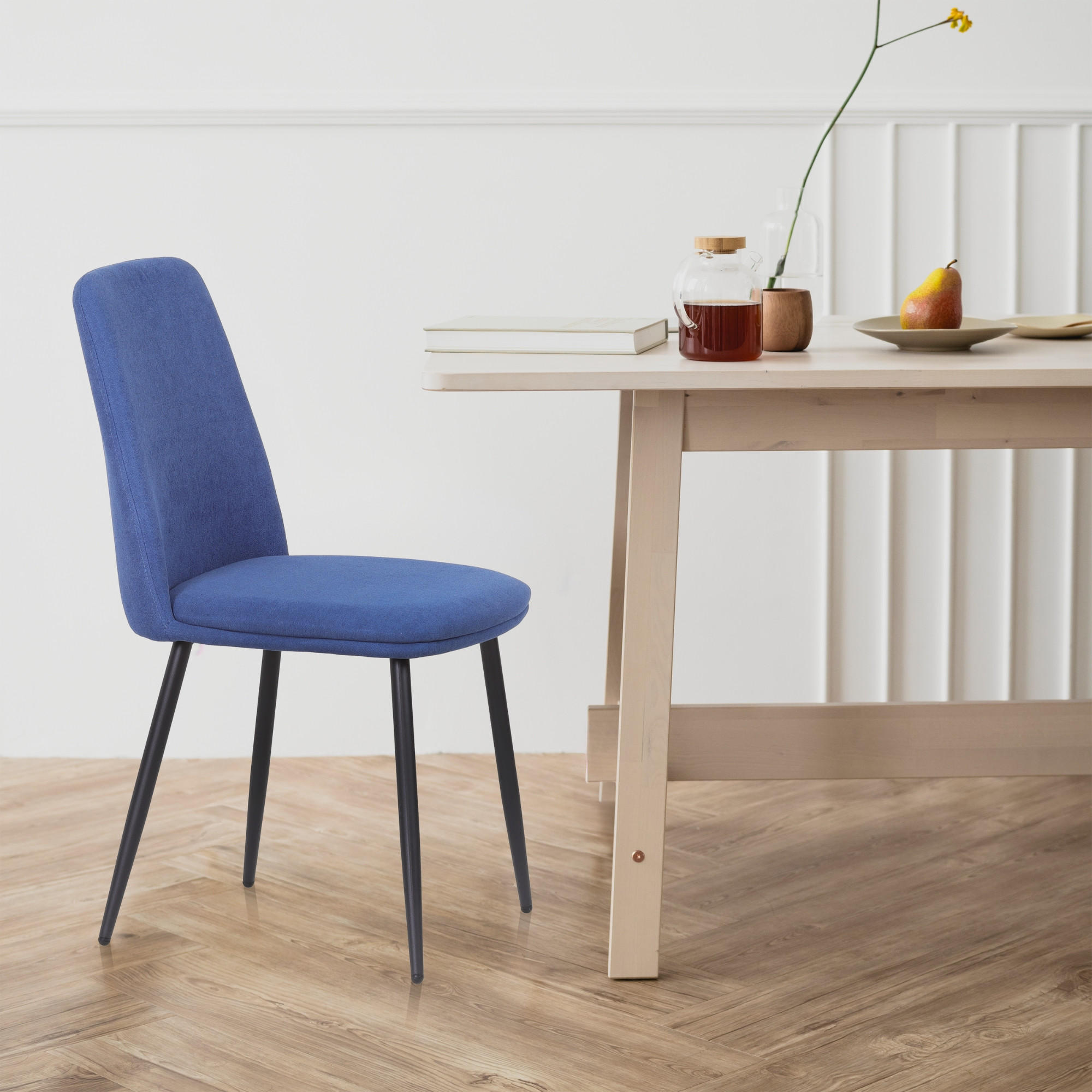 ESSZIMMERSTÜHLE Bono 2er Set Blau - Blau, Textil (55/85/48cm) - Albatros