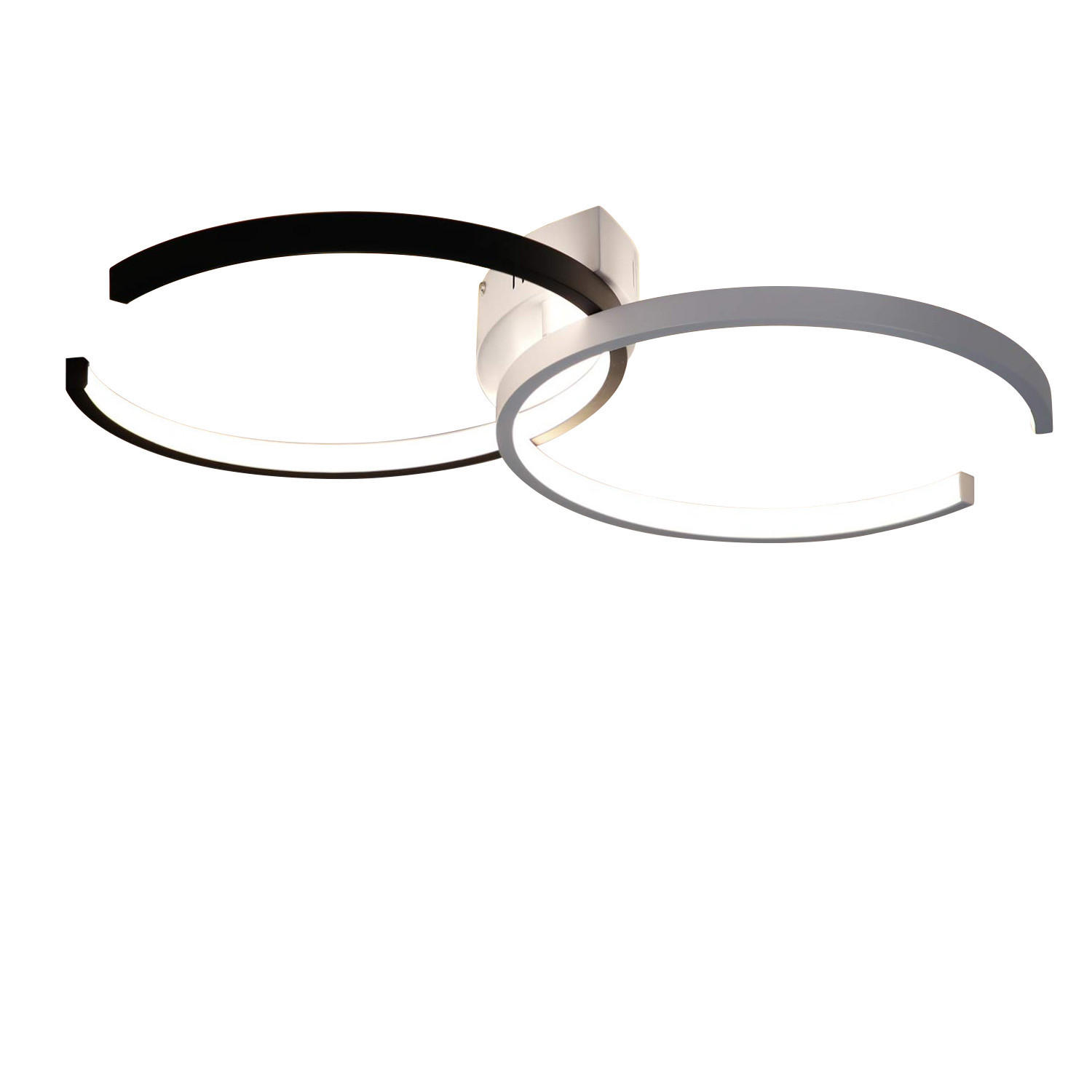 Thumbnail - Nettlife Led-Deckenleuchte, Weiß, Schwarz, Metall, Freiform, G, 32x8.5x54 cm, Lampen & Leuchten, LED Beleuchtung, LED-De...