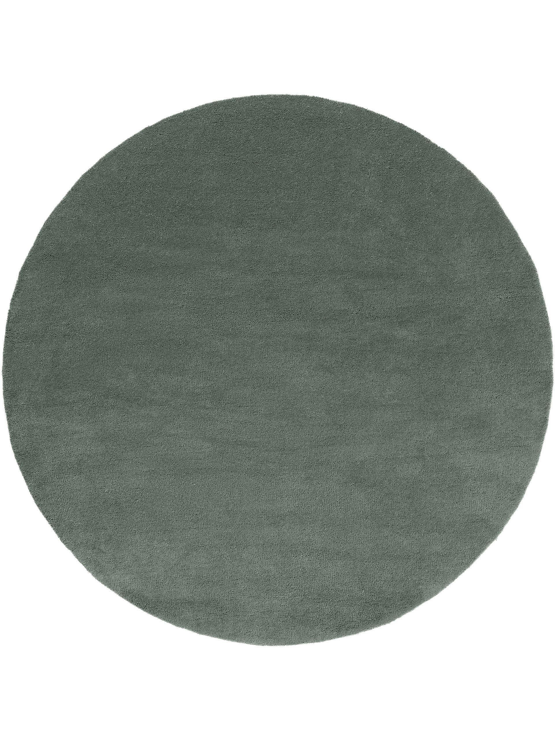 WOLLTEPPICH rund Bent Grün ø 200 cm rund - Grün, Textil (200/200cm) - benuta Nest