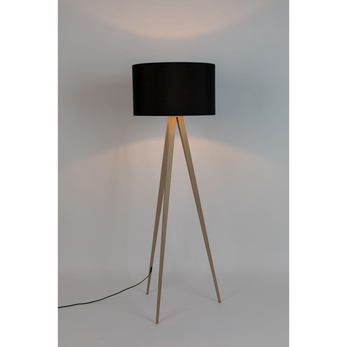 STEHLAMPE Tripod mit Stativ Schwarz - Schwarz, Metall (50/50/151cm) - Zuiver