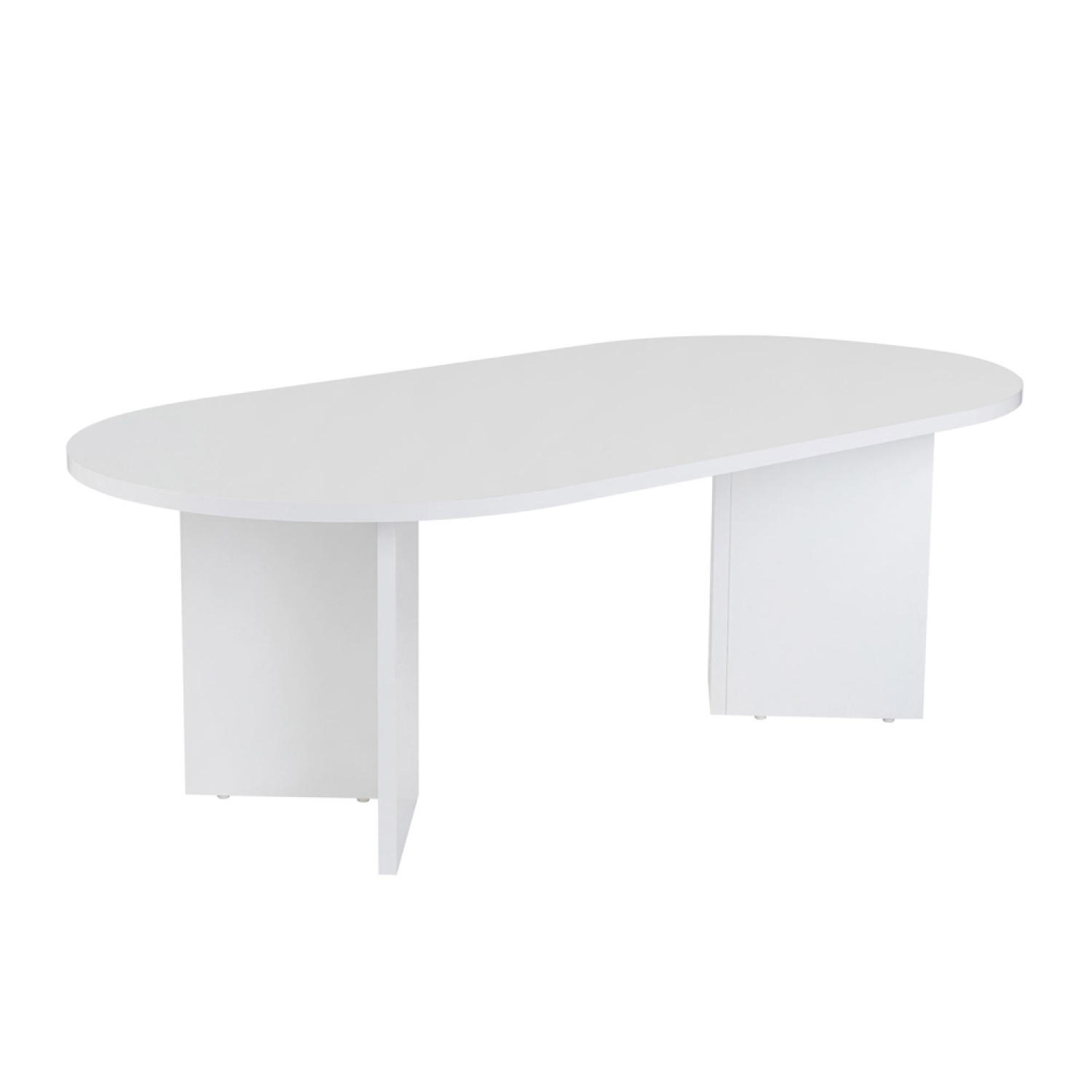 COUCHTISCH Azos weiß oval 119x60cm - Weiß, Holzwerkstoff (60/119/40cm) - Concept Usine