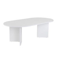 COUCHTISCH Azos weiß oval 119x60cm - Weiß, Holzwerkstoff (119/60/40cm) - Concept Usine
