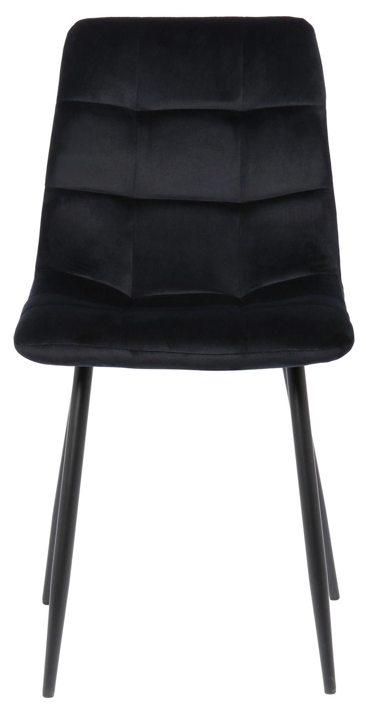 ESSZIMMERSTUHL Till, 2er Set, Samt, Gestell Metall matt Schwarz Schwarz - Schwarz, Textil/Metall (45/88/52cm) - TPFLiving