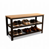 SCHUHBANK - Multicolor, Holzwerkstoff/Kunststoff (73/45/30cm) - Relaxdays