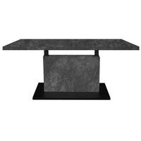 COUCHTISCH Höhenverstellbar Else 3 120x56x70 Holz Keramikoptik Grau - Schwarz/Grau, Holzwerkstoff (120/70/56cm) - 58aufmkessel