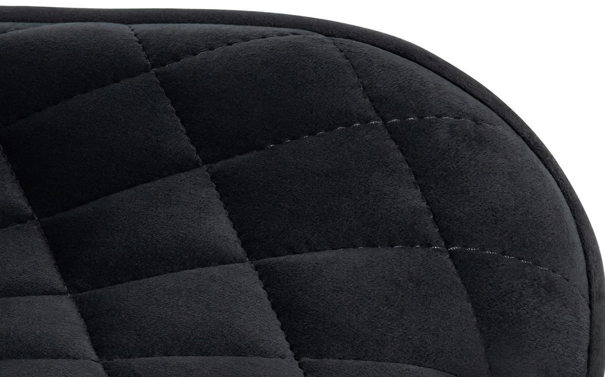 BARHOCKER Samt schwarz - Schwarz, Textil/Metall (48/81/54cm) - CLP
