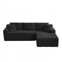 ECKSOFA 252.5/163/65 cm Schwarz mit Chaiselongue, Rechte Seite - Schwarz, Textil (252.5/163cm) - Oxeza