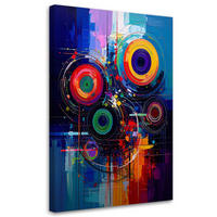 LEINWANDBILD Bunte Räder Abstrakt 80x120cm - Multicolor, Textil (80/120cm) - Feeby