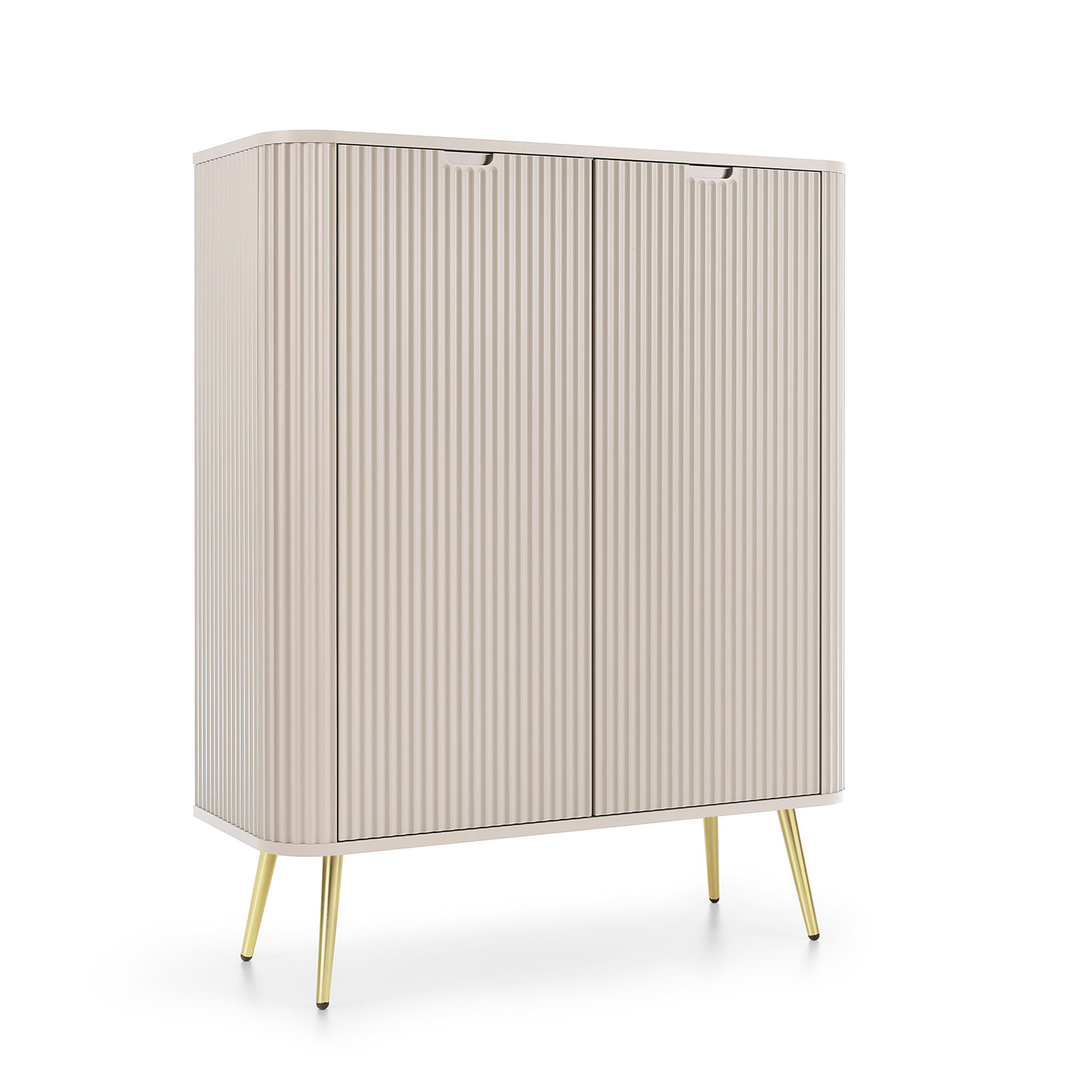 HIGHBOARD ZENZERO 103/129/39 cm mit 2 Türen Kaschmir - Kaschmir/Goldfarben, Holzwerkstoff (103/129/39cm) - MASSENO
