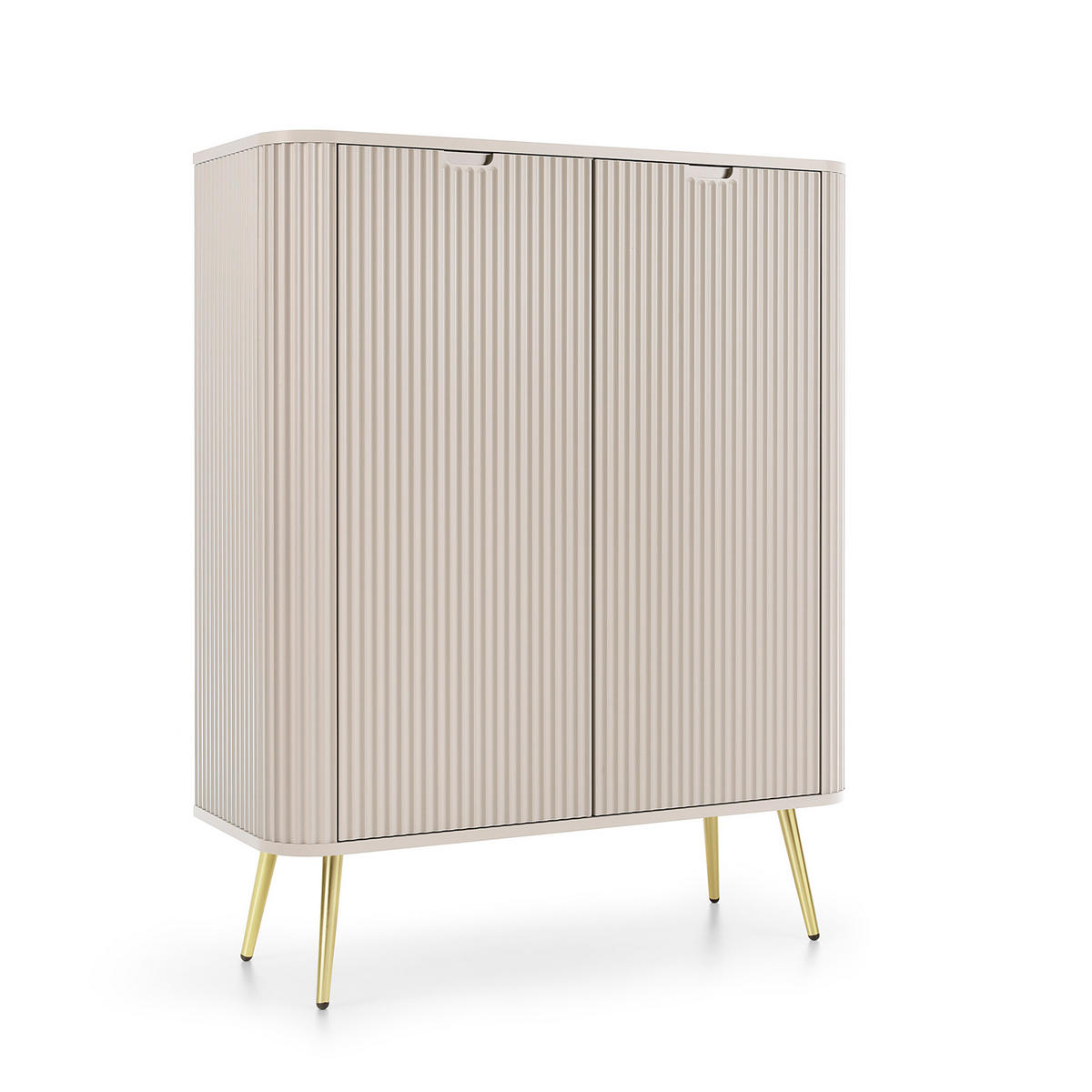 HIGHBOARD ZENZERO 103/129/39 cm mit 2 Türen Kaschmir - Kaschmir/Goldfarben, Holzwerkstoff (103/129/39cm) - MASSENO