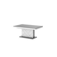 COUCHTISCH rechteckig Grau Hochglanz - Weiß Hochglanz 120/75/55 cm - Weiß Hochglanz/Grau, Holzwerkstoff (75/120/55cm) - designimpex