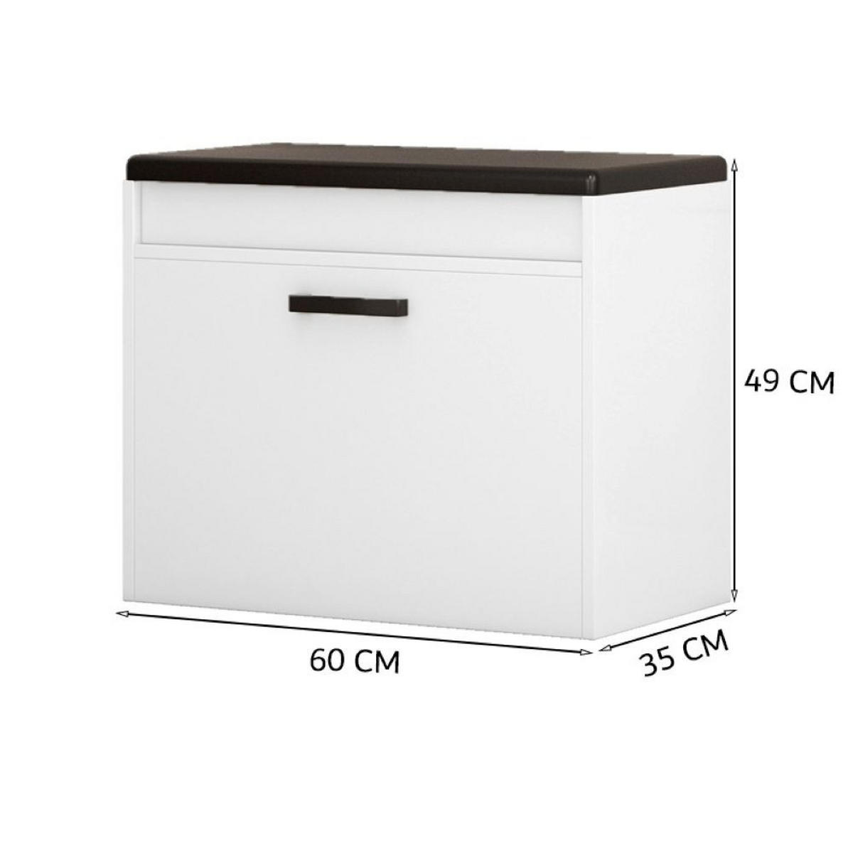 SCHUHSCHRANK, weiß 60/35/49 cm - Weiß, Holzwerkstoff (60/49/35cm)