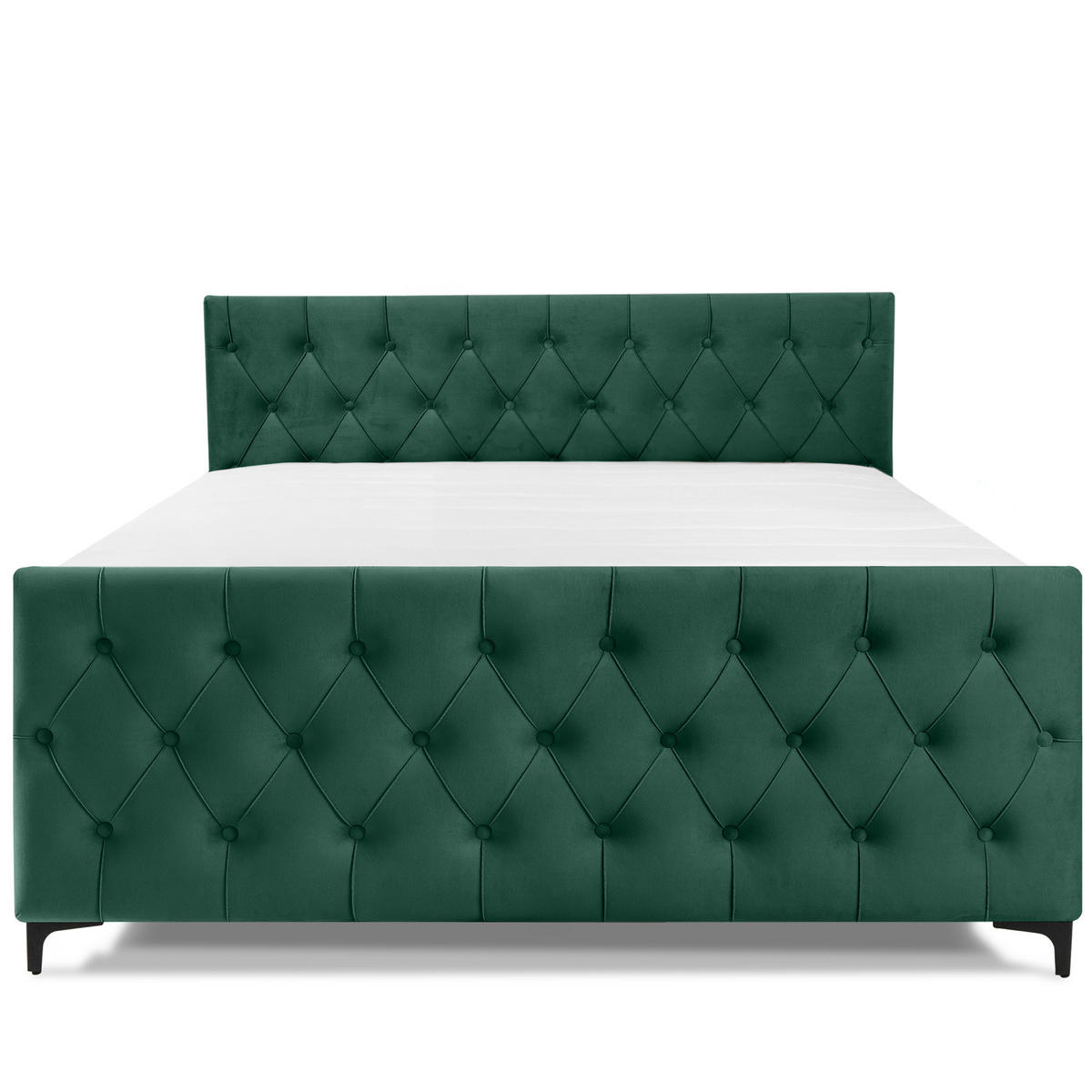 POLSTERBETT ARDEA, Dunkelgrün - Dunkelgrün/Schwarz, Holz/Holzwerkstoff (160/200cm) - KONSIMO®