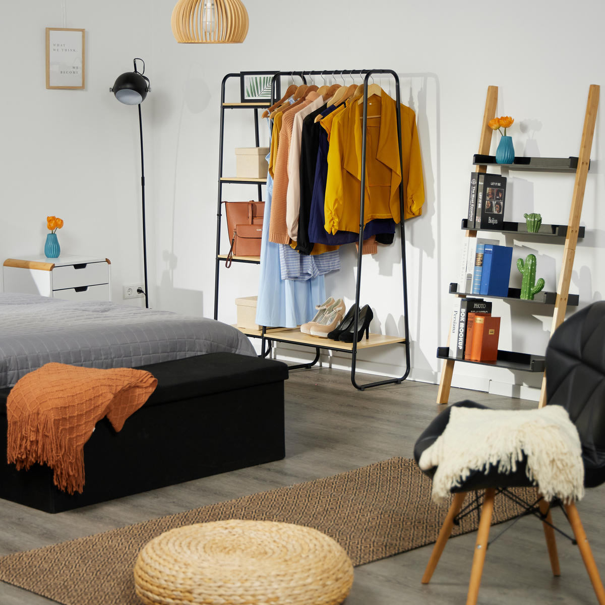 GARDEROBE - Multicolor, Holzwerkstoff/Metall (100/150/41cm) - Relaxdays