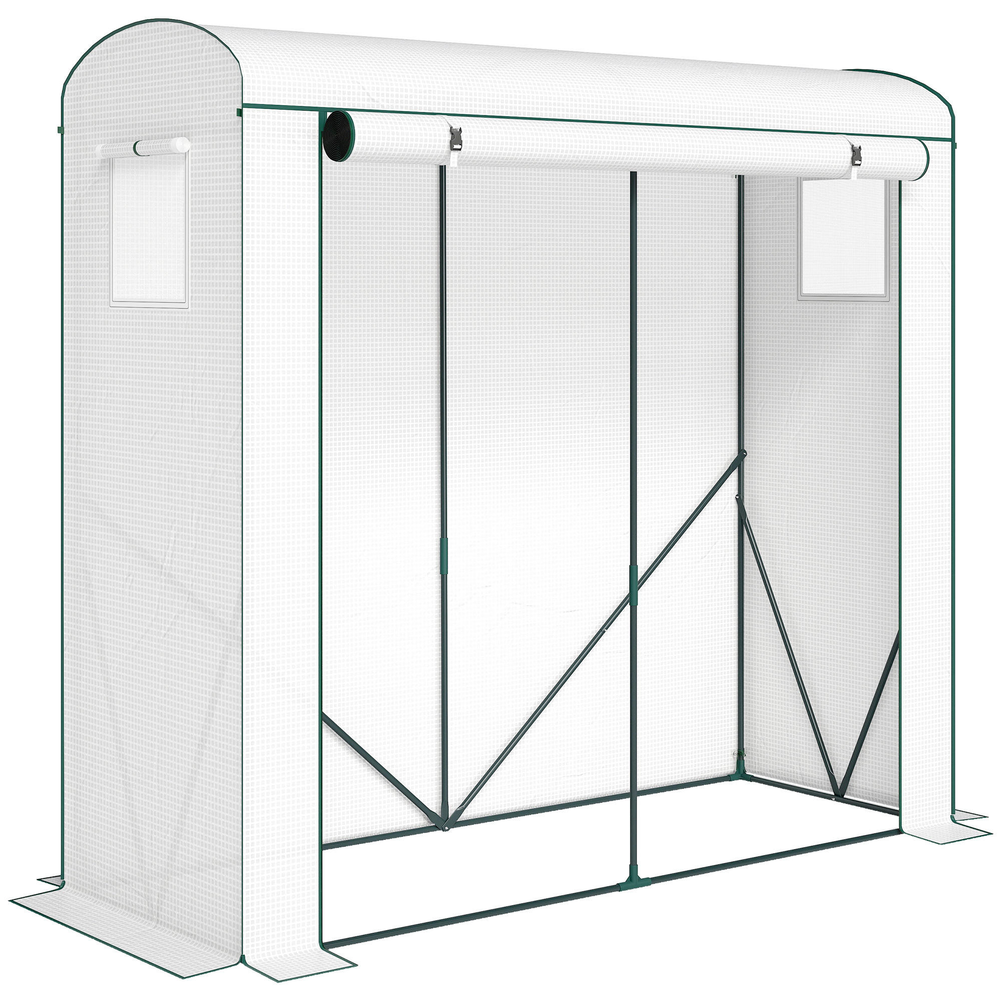 GEWÄCHSHAUS Stahl PE Weiß - Weiß, Metall (75/188/200cm) - Outsunny