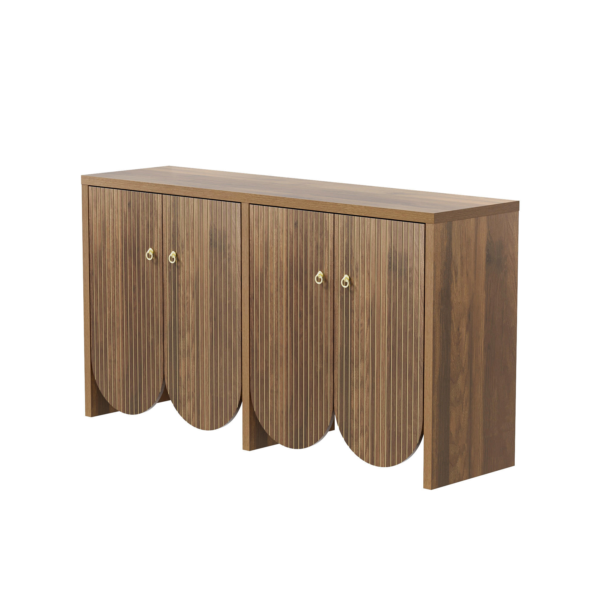 SIDEBOARD DE-37591 147/40/80 cm mit 4 Türen Walnuss - Walnussfarben, Holzwerkstoff (147/80/40cm) - ComfortXL