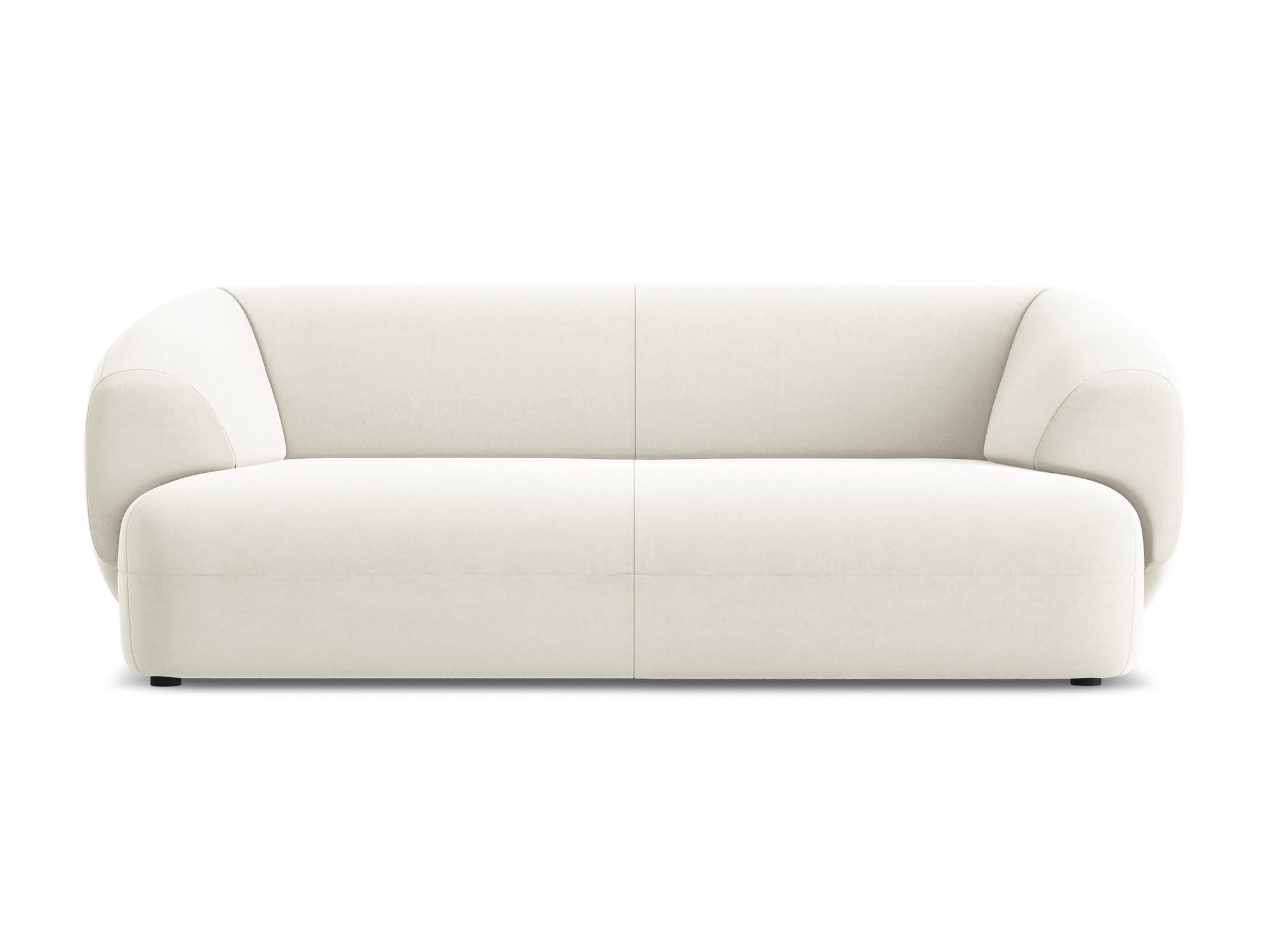 3-SITZER SOFA Samt Stoff Beige - Beige/Creme, Kunststoff/Textil (212/81/98cm) - Makamii