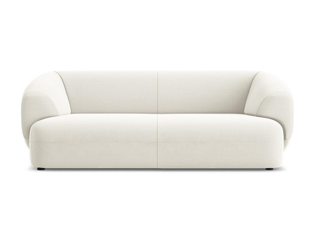 3-SITZER SOFA Samt Stoff Beige - Beige/Creme, Kunststoff/Textil (212/81/98cm) - Makamii