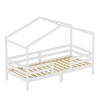 HAUSBETT 90/200 cm mit Rausfallschutz, DE-41909, in Weiß - Weiß, Holzwerkstoff (90/200cm) - ComfortXL