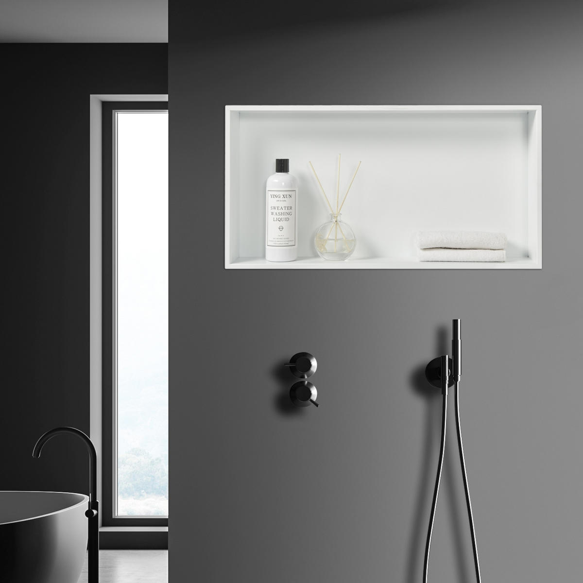 SPRCHOVÝ KOUT Kristinehamn - bílá, kov (32/62/10cm) - [neu.haus]