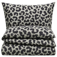 BIBER-BETTWÄSCHE 135x200 - Warmer Flanell Winter Bettbezug mit Leopard Muster - Leo Grau - Grau, Textil (135/200cm) - Carpe Sonno
