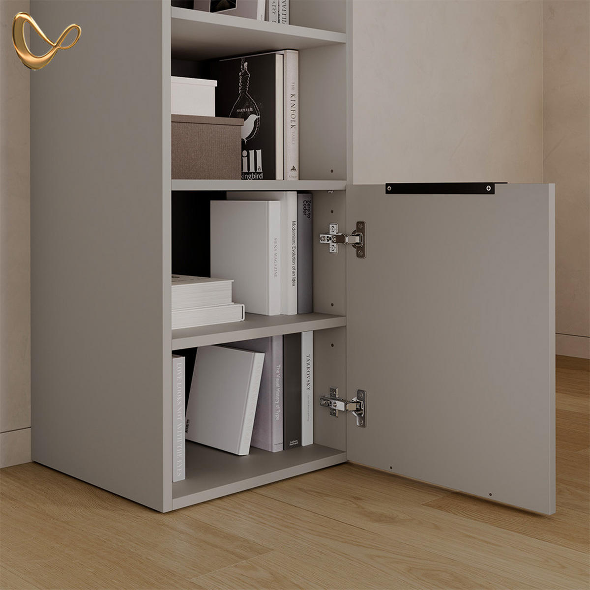 UNIVERSALSCHRANK Piave Greige mit einer Tür - Greige, Holzwerkstoff (40.2/120/40cm) - Livinity®