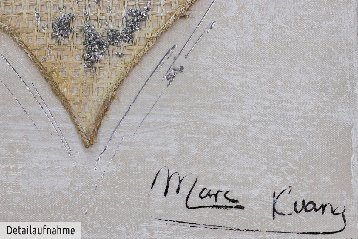 ACRYLBILD HANDGEMALT 30/30 cm - Beige, Holz/Textil (0.36/30cm) - KUNSTLOFT
